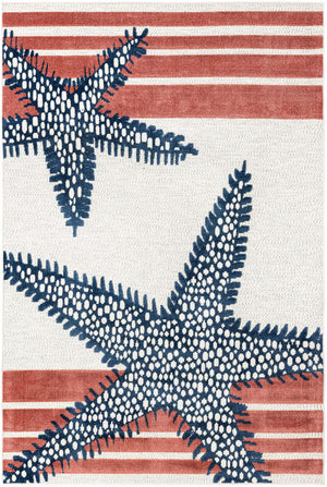 Ivory 6' x 9' Belize Outdoor Rectangle Area Rug Weather Resistant for Patio, Deck, Terrace, Balcony, Porch 100% Polypropylene Colorful Fun Coastal Modern Carpet for Outside for Sale at Rug Engine