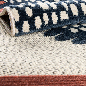 Ivory 5' 3 x 8' Belize Outdoor Rectangle Area Rug Weather Resistant for Patio, Deck, Terrace, Balcony, Porch 100% Polypropylene Colorful Fun Coastal Modern Carpet for Outside for Sale at Rug Engine