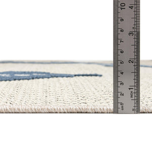Ivory 5' 3 x 5' 3 Belize Outdoor Square Area Rug Weather Resistant for Patio, Deck, Terrace, Balcony, Porch 100% Polypropylene Colorful Fun Coastal Modern Carpet for Outside for Sale at Rug Engine