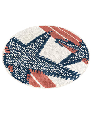 Ivory 3' 3 x 3' 3 Belize Outdoor Round Area Rug Weather Resistant for Patio, Deck, Terrace, Balcony, Porch 100% Polypropylene Colorful Fun Coastal Modern Carpet for Outside for Sale at Rug Engine
