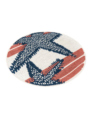 Ivory 3' 3 x 3' 3 Belize Outdoor Round Area Rug Weather Resistant for Patio, Deck, Terrace, Balcony, Porch 100% Polypropylene Colorful Fun Coastal Modern Carpet for Outside for Sale at Rug Engine