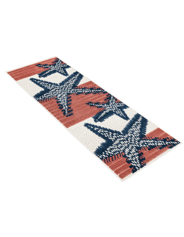 Ivory 2' x 6' Belize Outdoor Runner Area Rug Weather Resistant for Patio, Deck, Terrace, Balcony, Porch 100% Polypropylene Colorful Fun Coastal Modern Carpet for Outside for Sale at Rug Engine