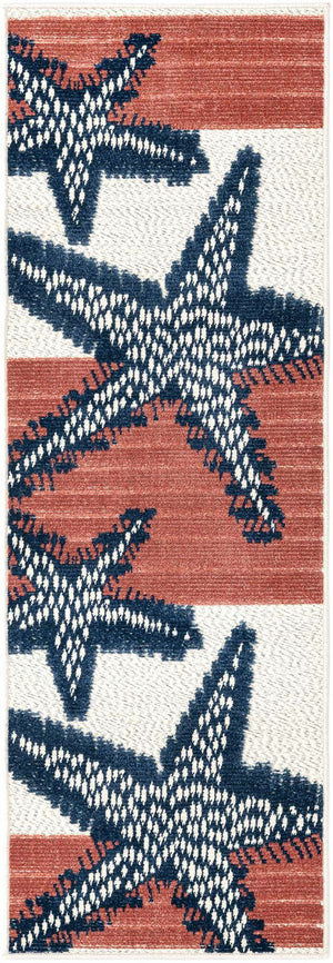 Ivory 2' x 6' Belize Outdoor Runner Area Rug Weather Resistant for Patio, Deck, Terrace, Balcony, Porch 100% Polypropylene Colorful Fun Coastal Modern Carpet for Outside for Sale at Rug Engine