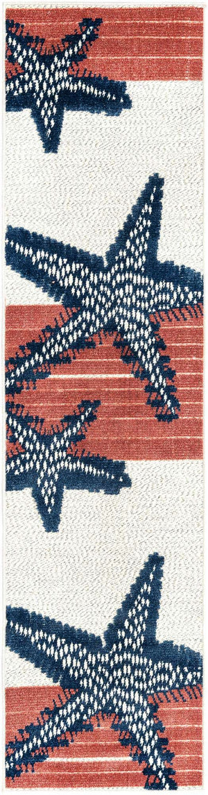 Ivory 2' x 8' Belize Outdoor Runner Area Rug Weather Resistant for Patio, Deck, Terrace, Balcony, Porch 100% Polypropylene Colorful Fun Coastal Modern Carpet for Outside for Sale at Rug Engine