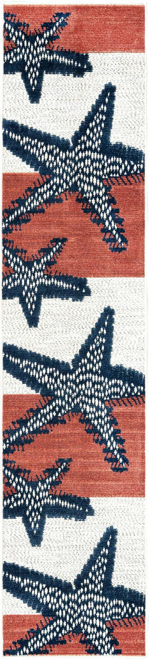 Ivory 2' x 10' Belize Outdoor Runner Area Rug Weather Resistant for Patio, Deck, Terrace, Balcony, Porch 100% Polypropylene Colorful Fun Coastal Modern Carpet for Outside for Sale at Rug Engine