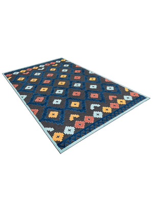 Charcoal 9' x 12' Belize Outdoor Rectangle Area Rug Weather Resistant for Patio, Deck, Terrace, Balcony, Porch 100% Polypropylene Colorful Fun Coastal Modern Carpet for Outside for Sale at Rug Engine