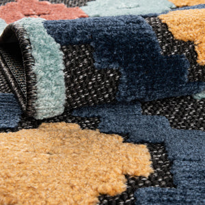 Charcoal 5' 3 x 8' Belize Outdoor Rectangle Area Rug Weather Resistant for Patio, Deck, Terrace, Balcony, Porch 100% Polypropylene Colorful Fun Coastal Modern Carpet for Outside for Sale at Rug Engine