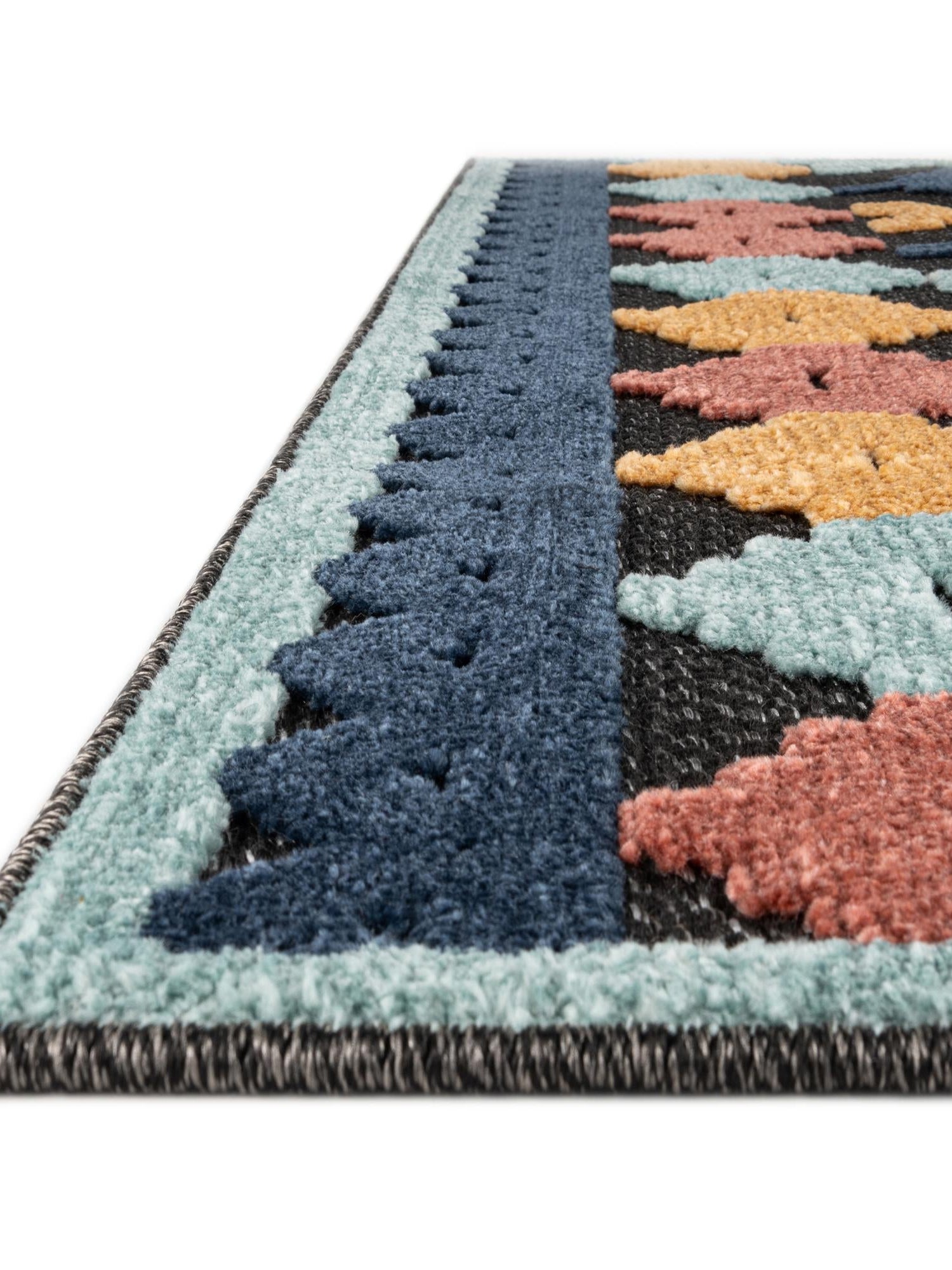 Charcoal 7' x 10' Belize Outdoor Rectangle Area Rug Weather Resistant for Patio, Deck, Terrace, Balcony, Porch 100% Polypropylene Colorful Fun Coastal Modern Carpet for Outside for Sale at Rug Engine