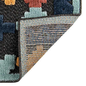 Charcoal 9' x 12' Belize Outdoor Rectangle Area Rug Weather Resistant for Patio, Deck, Terrace, Balcony, Porch 100% Polypropylene Colorful Fun Coastal Modern Carpet for Outside for Sale at Rug Engine