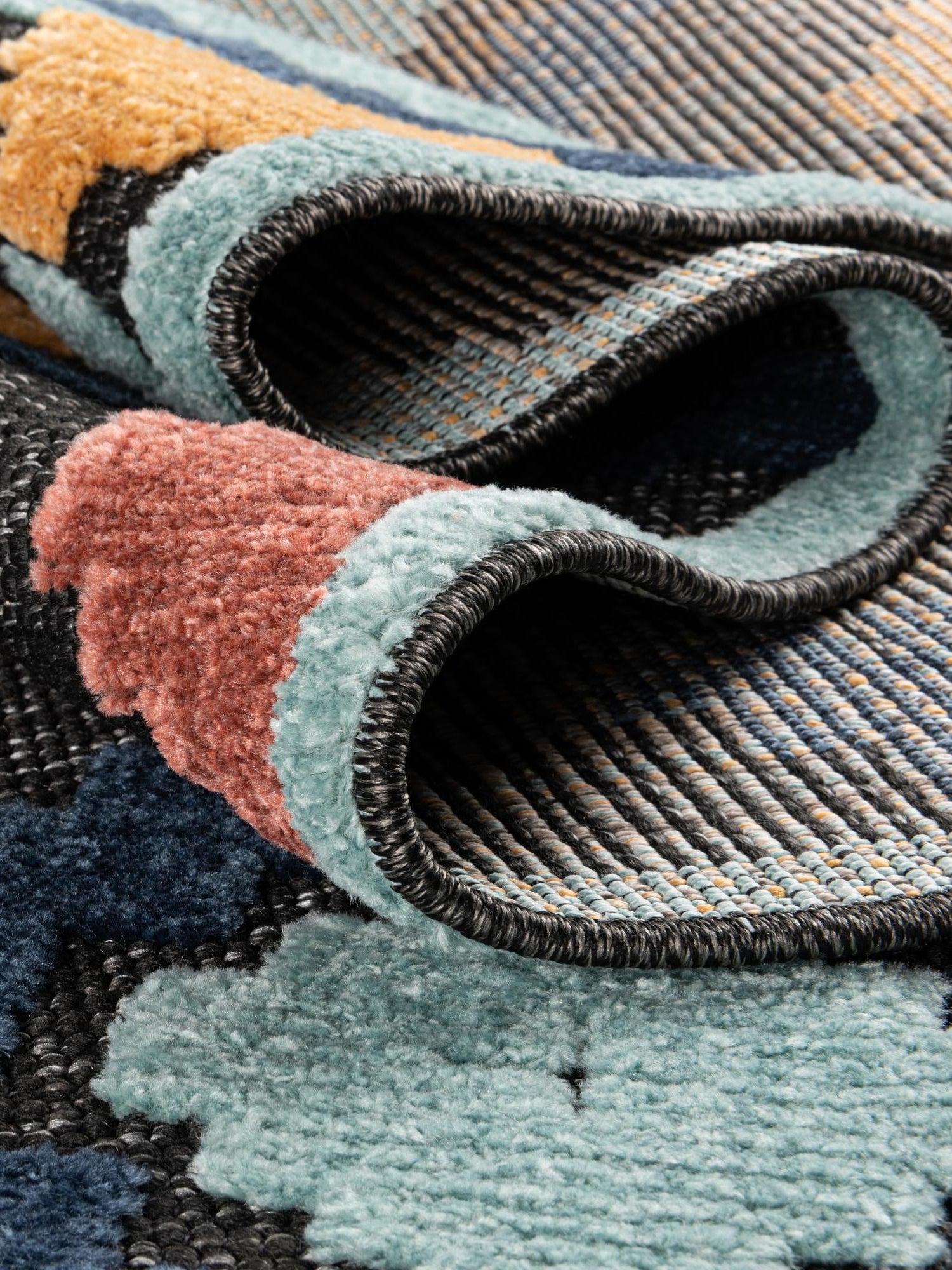 Charcoal 9' x 12' Belize Outdoor Rectangle Area Rug Weather Resistant for Patio, Deck, Terrace, Balcony, Porch 100% Polypropylene Colorful Fun Coastal Modern Carpet for Outside for Sale at Rug Engine