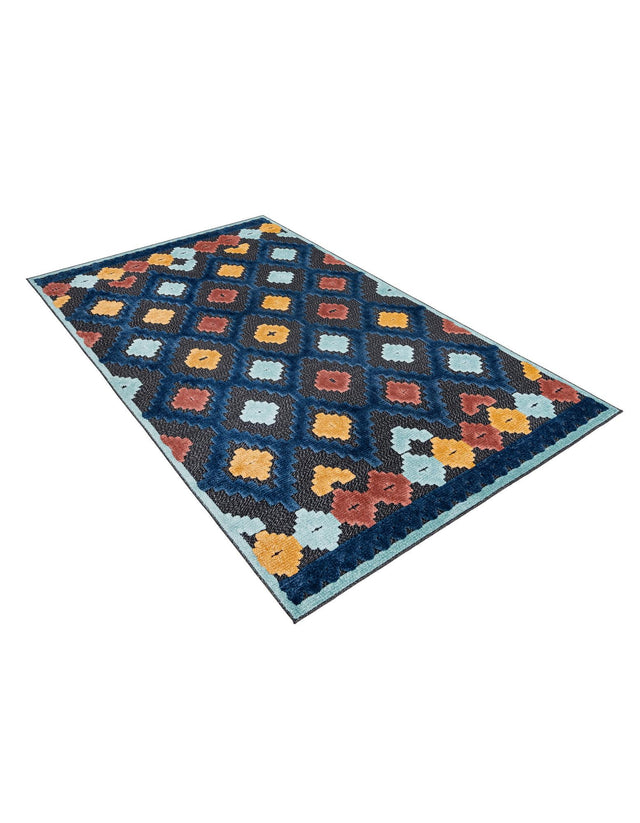 Charcoal 5' 3 x 8' Belize Outdoor Rectangle Area Rug Weather Resistant for Patio, Deck, Terrace, Balcony, Porch 100% Polypropylene Colorful Fun Coastal Modern Carpet for Outside for Sale at Rug Engine