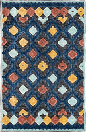 Charcoal 5' 3 x 8' Belize Outdoor Rectangle Area Rug Weather Resistant for Patio, Deck, Terrace, Balcony, Porch 100% Polypropylene Colorful Fun Coastal Modern Carpet for Outside for Sale at Rug Engine