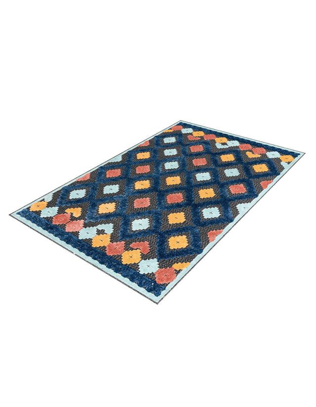 Charcoal 4' x 6' Belize Outdoor Rectangle Area Rug Weather Resistant for Patio, Deck, Terrace, Balcony, Porch 100% Polypropylene Colorful Fun Coastal Modern Carpet for Outside for Sale at Rug Engine