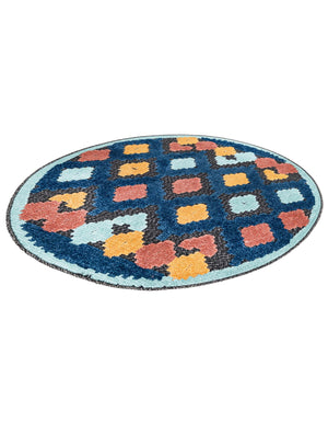 Charcoal 3' 3 x 3' 3 Belize Outdoor Round Area Rug Weather Resistant for Patio, Deck, Terrace, Balcony, Porch 100% Polypropylene Colorful Fun Coastal Modern Carpet for Outside for Sale at Rug Engine
