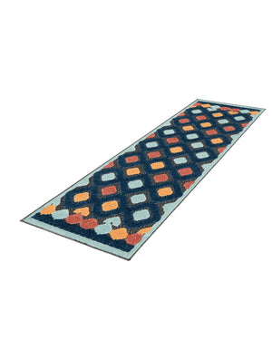 Charcoal 2' x 6' Belize Outdoor Runner Area Rug Weather Resistant for Patio, Deck, Terrace, Balcony, Porch 100% Polypropylene Colorful Fun Coastal Modern Carpet for Outside for Sale at Rug Engine