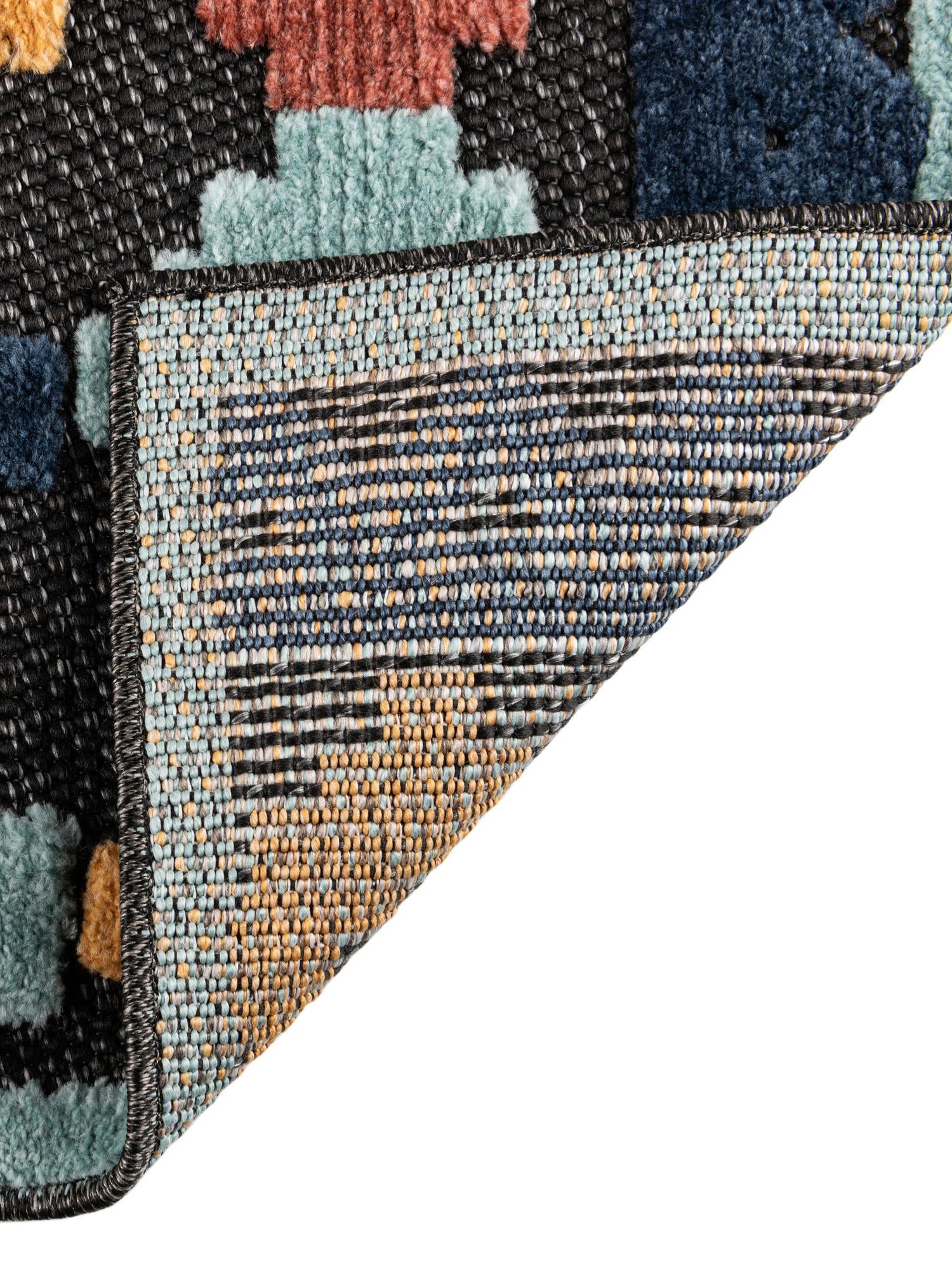 Charcoal 2' x 10' Belize Outdoor Runner Area Rug Weather Resistant for Patio, Deck, Terrace, Balcony, Porch 100% Polypropylene Colorful Fun Coastal Modern Carpet for Outside for Sale at Rug Engine