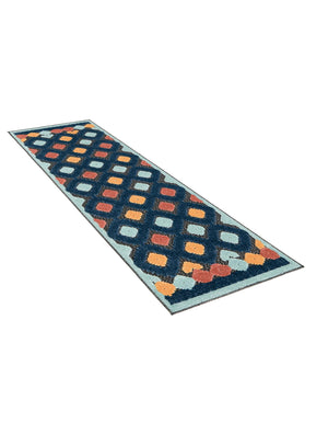 Charcoal 2' x 6' Belize Outdoor Runner Area Rug Weather Resistant for Patio, Deck, Terrace, Balcony, Porch 100% Polypropylene Colorful Fun Coastal Modern Carpet for Outside for Sale at Rug Engine