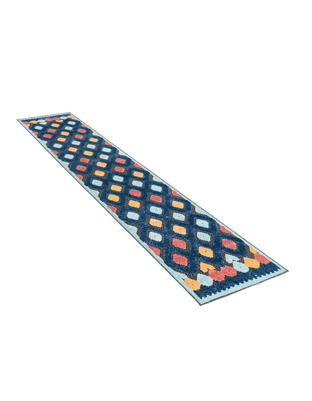 Charcoal 2' x 8' Belize Outdoor Runner Area Rug Weather Resistant for Patio, Deck, Terrace, Balcony, Porch 100% Polypropylene Colorful Fun Coastal Modern Carpet for Outside for Sale at Rug Engine