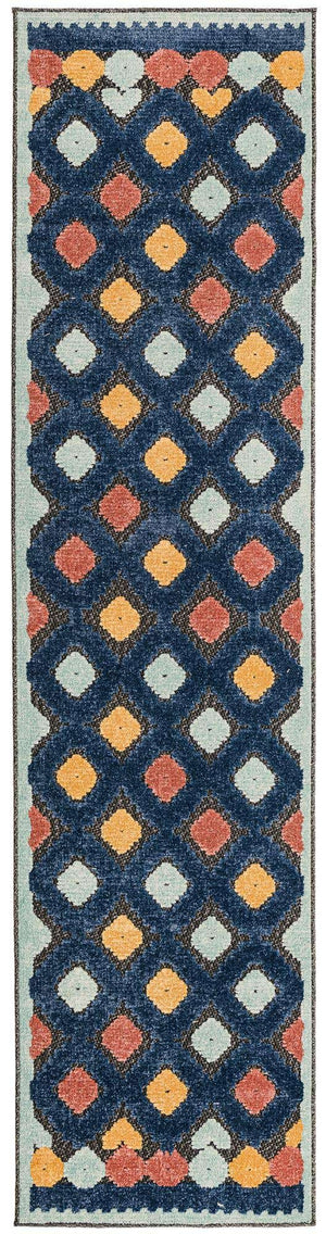 Charcoal 2' x 8' Belize Outdoor Runner Area Rug Weather Resistant for Patio, Deck, Terrace, Balcony, Porch 100% Polypropylene Colorful Fun Coastal Modern Carpet for Outside for Sale at Rug Engine