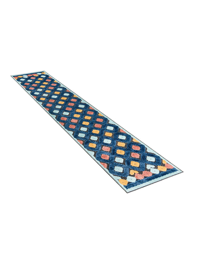 Charcoal 2' x 10' Belize Outdoor Runner Area Rug Weather Resistant for Patio, Deck, Terrace, Balcony, Porch 100% Polypropylene Colorful Fun Coastal Modern Carpet for Outside for Sale at Rug Engine