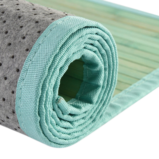 Aqua 7' 10 x 10' Bamboo Rectangle Area Rug 100% Natural Bamboo Eco-Friendly Affordable & Durable Unique Carpet Mat Living Dining Room Bedroom Office Meditation Room for Sale at Rug Engine