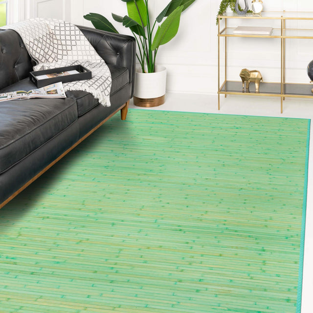 Aqua 2' x 3' Bamboo Rectangle Area Rug 100% Natural Bamboo Eco-Friendly Affordable & Durable Unique Carpet Mat Living Dining Room Bedroom Office Meditation Room for Sale at Rug Engine