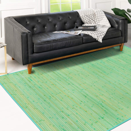 Aqua 2' x 3' Bamboo Rectangle Area Rug 100% Natural Bamboo Eco-Friendly Affordable & Durable Unique Carpet Mat Living Dining Room Bedroom Office Meditation Room for Sale at Rug Engine