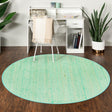 Aqua 7' x 7' Bamboo Round Area Rug 100% Natural Bamboo Eco-Friendly Affordable & Durable Unique Carpet Mat Living Dining Room Bedroom Office Meditation Room for Sale at Rug Engine