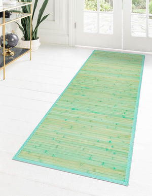 Aqua 2' x 8' Bamboo Runner Area Rug 100% Natural Bamboo Eco-Friendly Affordable & Durable Unique Carpet Mat Living Dining Room Bedroom Office Meditation Room for Sale at Rug Engine