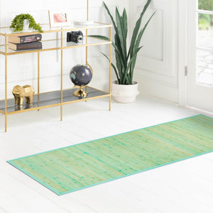 Aqua 2' x 8' Bamboo Runner Area Rug 100% Natural Bamboo Eco-Friendly Affordable & Durable Unique Carpet Mat Living Dining Room Bedroom Office Meditation Room for Sale at Rug Engine