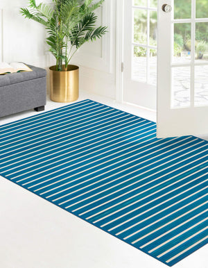 Blue White 4' x 6' Bamboo Rectangle Area Rug 100% Natural Bamboo Eco-Friendly Affordable & Durable Unique Carpet Mat Living Dining Room Bedroom Office Meditation Room for Sale at Rug Engine