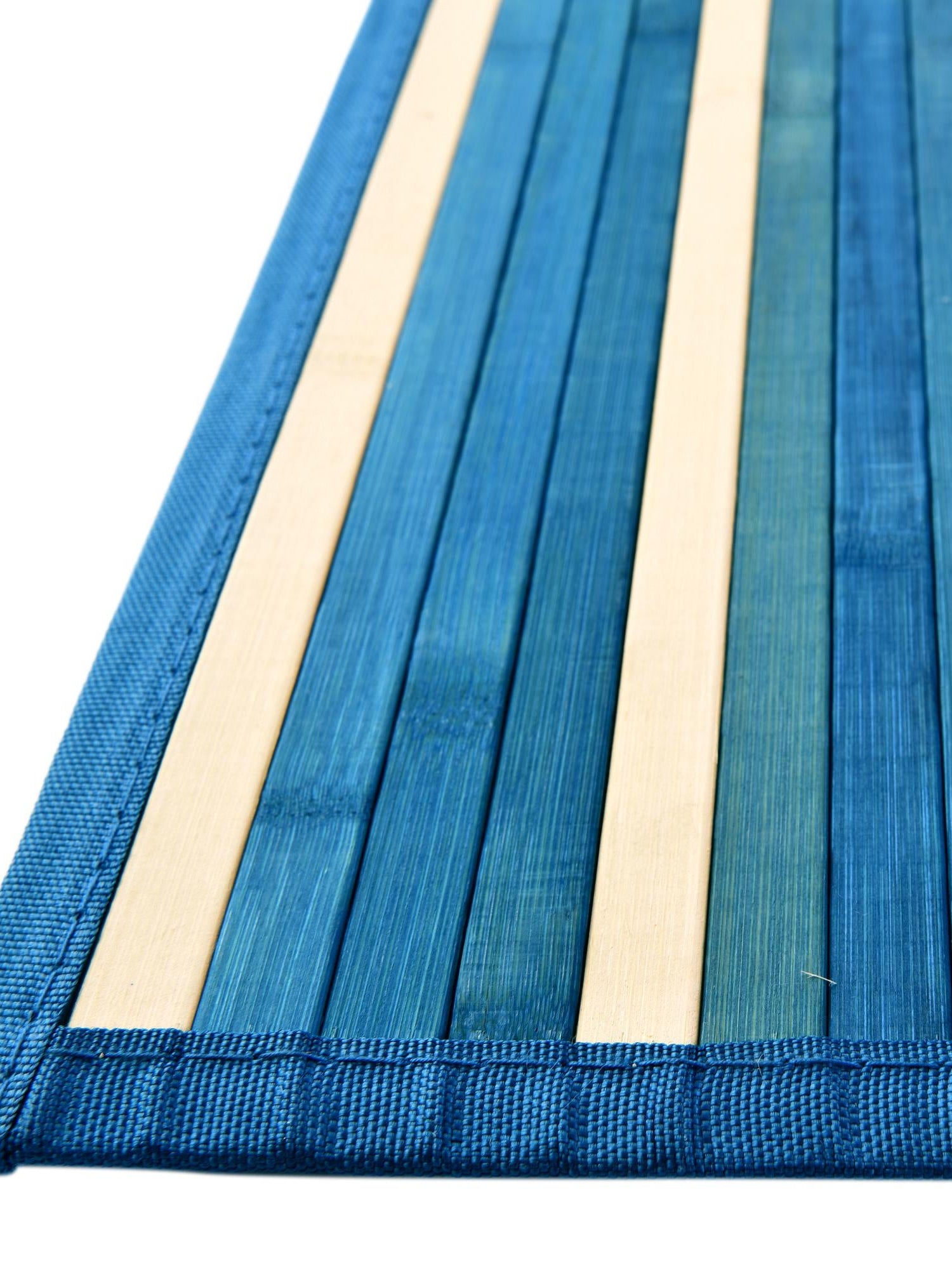 Blue White 4' x 6' Bamboo Rectangle Area Rug 100% Natural Bamboo Eco-Friendly Affordable & Durable Unique Carpet Mat Living Dining Room Bedroom Office Meditation Room for Sale at Rug Engine