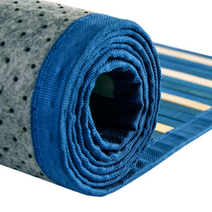 Blue White 4' x 6' Bamboo Rectangle Area Rug 100% Natural Bamboo Eco-Friendly Affordable & Durable Unique Carpet Mat Living Dining Room Bedroom Office Meditation Room for Sale at Rug Engine
