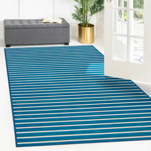 Blue White 6' x 9' Bamboo Rectangle Area Rug 100% Natural Bamboo Eco-Friendly Affordable & Durable Unique Carpet Mat Living Dining Room Bedroom Office Meditation Room for Sale at Rug Engine