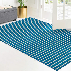 Blue White 6' x 9' Bamboo Rectangle Area Rug 100% Natural Bamboo Eco-Friendly Affordable & Durable Unique Carpet Mat Living Dining Room Bedroom Office Meditation Room for Sale at Rug Engine