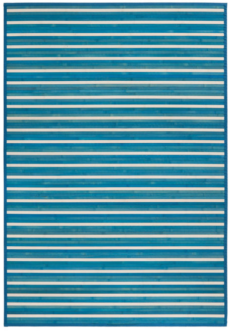 Blue White 4' x 6' Bamboo Rectangle Area Rug 100% Natural Bamboo Eco-Friendly Affordable & Durable Unique Carpet Mat Living Dining Room Bedroom Office Meditation Room for Sale at Rug Engine