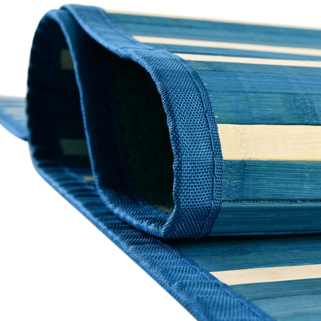 Blue White 7' 10 x 7' 10 Bamboo Square Area Rug 100% Natural Bamboo Eco-Friendly Affordable & Durable Unique Carpet Mat Living Dining Room Bedroom Office Meditation Room for Sale at Rug Engine