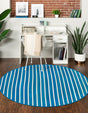 Blue White 5' 3 x 5' 3 Bamboo Round Area Rug 100% Natural Bamboo Eco-Friendly Affordable & Durable Unique Carpet Mat Living Dining Room Bedroom Office Meditation Room for Sale at Rug Engine