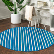 Blue White 7' x 7' Bamboo Round Area Rug 100% Natural Bamboo Eco-Friendly Affordable & Durable Unique Carpet Mat Living Dining Room Bedroom Office Meditation Room for Sale at Rug Engine