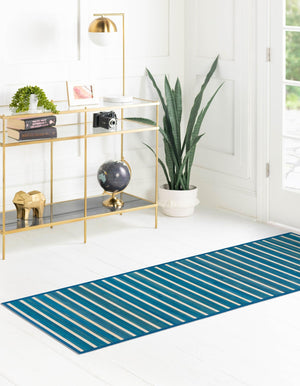 Blue White 2' x 6' Bamboo Runner Area Rug 100% Natural Bamboo Eco-Friendly Affordable & Durable Unique Carpet Mat Living Dining Room Bedroom Office Meditation Room for Sale at Rug Engine