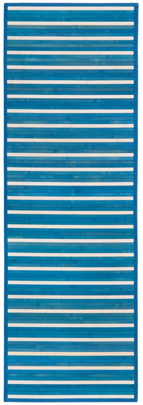 Blue White 2' x 6' Bamboo Runner Area Rug 100% Natural Bamboo Eco-Friendly Affordable & Durable Unique Carpet Mat Living Dining Room Bedroom Office Meditation Room for Sale at Rug Engine