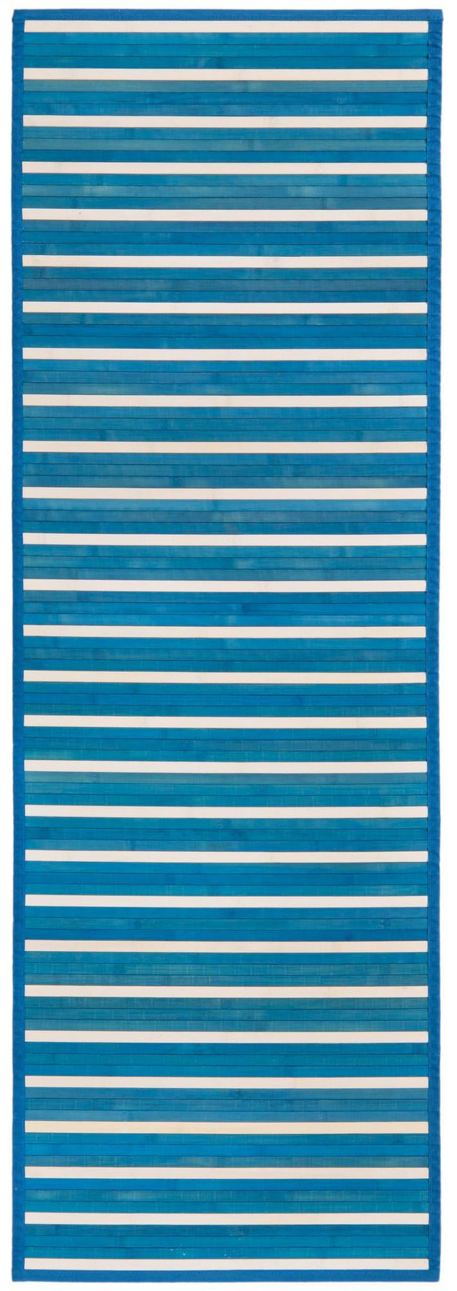 Blue White 2' x 6' Bamboo Runner Area Rug 100% Natural Bamboo Eco-Friendly Affordable & Durable Unique Carpet Mat Living Dining Room Bedroom Office Meditation Room for Sale at Rug Engine