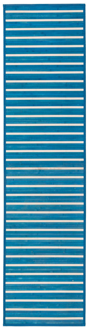 Blue White 2' x 8' Bamboo Runner Area Rug 100% Natural Bamboo Eco-Friendly Affordable & Durable Unique Carpet Mat Living Dining Room Bedroom Office Meditation Room for Sale at Rug Engine