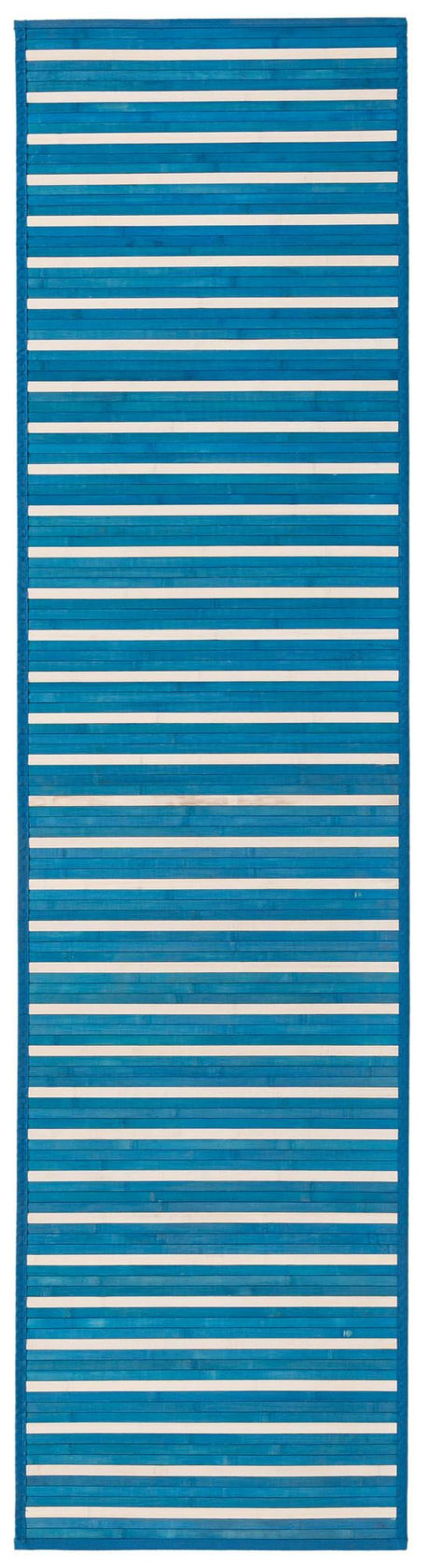 Blue White 2' x 8' Bamboo Runner Area Rug 100% Natural Bamboo Eco-Friendly Affordable & Durable Unique Carpet Mat Living Dining Room Bedroom Office Meditation Room for Sale at Rug Engine