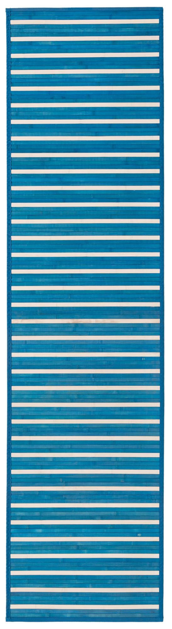 Blue White 2' x 8' Bamboo Runner Area Rug 100% Natural Bamboo Eco-Friendly Affordable & Durable Unique Carpet Mat Living Dining Room Bedroom Office Meditation Room for Sale at Rug Engine
