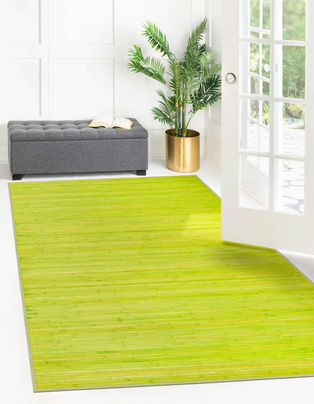 Green 7' 10 x 10' Bamboo Rectangle Area Rug 100% Natural Bamboo Eco-Friendly Affordable & Durable Unique Carpet Mat Living Dining Room Bedroom Office Meditation Room for Sale at Rug Engine