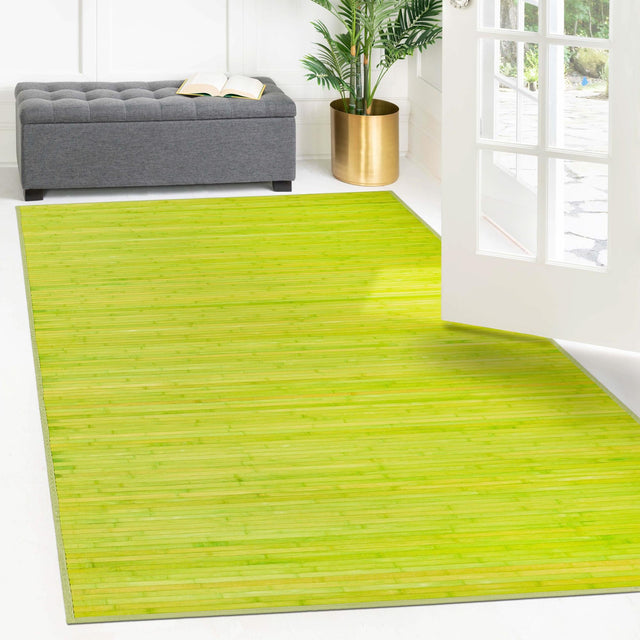 Green 6' x 9' Bamboo Rectangle Area Rug 100% Natural Bamboo Eco-Friendly Affordable & Durable Unique Carpet Mat Living Dining Room Bedroom Office Meditation Room for Sale at Rug Engine