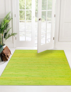 Green 7' 10 x 7' 10 Bamboo Square Area Rug 100% Natural Bamboo Eco-Friendly Affordable & Durable Unique Carpet Mat Living Dining Room Bedroom Office Meditation Room for Sale at Rug Engine