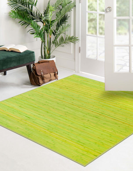Green 7' 10 x 7' 10 Bamboo Square Area Rug 100% Natural Bamboo Eco-Friendly Affordable & Durable Unique Carpet Mat Living Dining Room Bedroom Office Meditation Room for Sale at Rug Engine