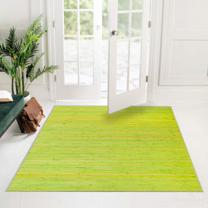 Green 7' 10 x 7' 10 Bamboo Square Area Rug 100% Natural Bamboo Eco-Friendly Affordable & Durable Unique Carpet Mat Living Dining Room Bedroom Office Meditation Room for Sale at Rug Engine